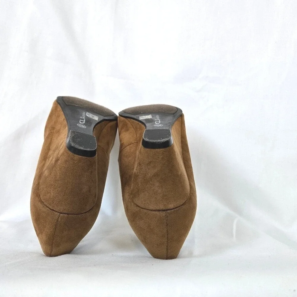 Chinese Laundry Nima Womens Camel Suede‎ Career Preppy Wedge Pumps 10M Neutral